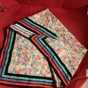 Albert Nipon stripedand flowers patterns rectangular scarf